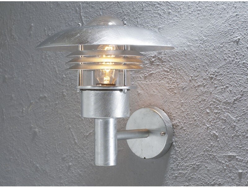 Thumbnail - Konstsmide - Große led Außen Wandlaterne stehend, Stahl Silber, Höhe 29cm