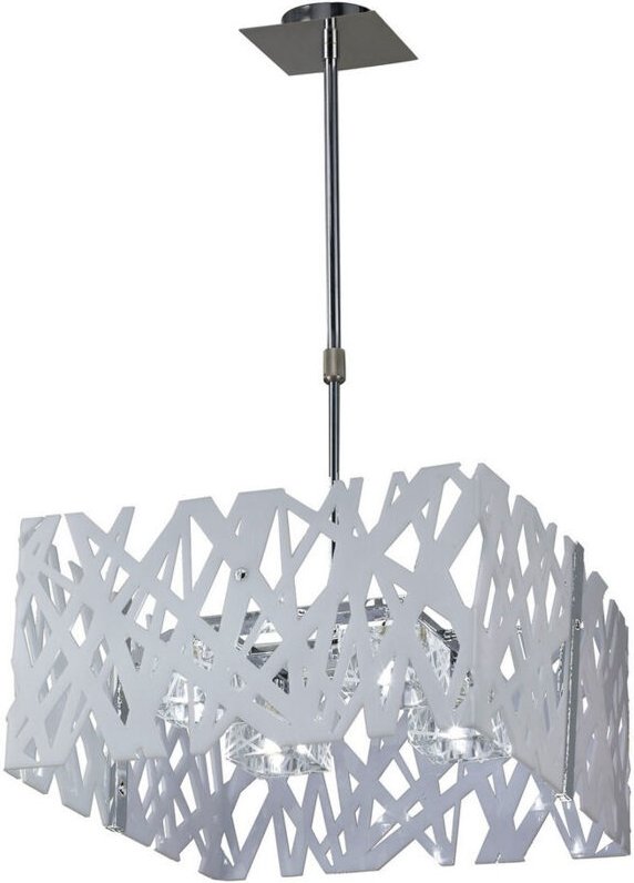 Inspired Tokio Quadratische Teleskopleuchte, umwandelbar in halbbündige 4-flammige G9-Leuchte, glänzendes Weiß/poliertes...