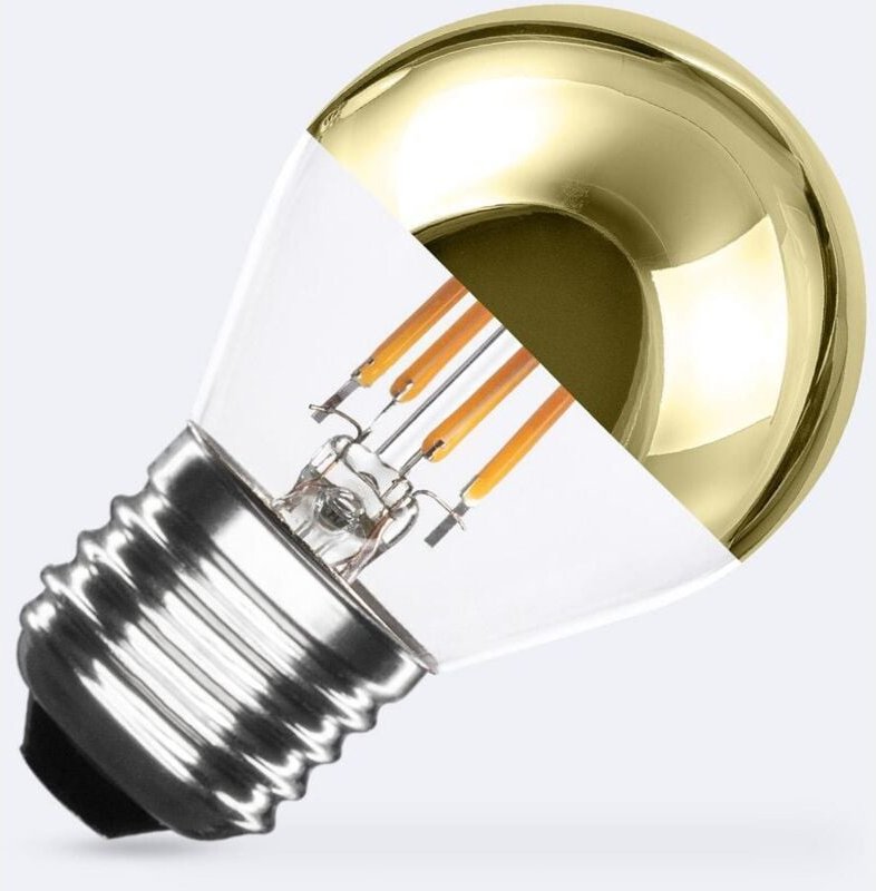 LED-Glühbirne Filament E27 4W 400 lm G45 Gold Reflect No Flicker 2200K Superwarm