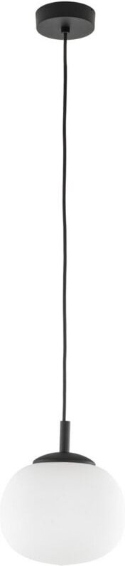 TK Vibe 20cm Globe Pendelleuchte Deckenleuchte Schwarz, Opalglas 1xE27