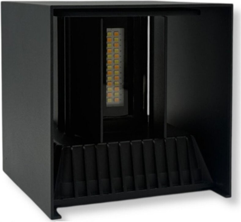 Thumbnail - Trade Shop - LAMPADA APPLIQUE LED MURO 22W DOPPIA EMISSIONE CCT 3IN1 LUCE SELEZIONABILE ESTERNO E66-3C - Schwarz