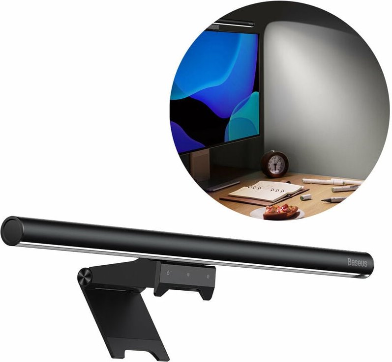 Baseus LED-Lampe für Desktop-Bildschirmbeleuchtung Schreibtischlampe schwarz