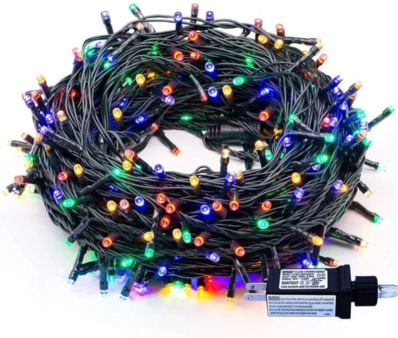 Weihnachtsbeleuchtung für den Außenbereich, mehrfarbig, 10 m, 100 LEDs, elektrische Lichterkette für den Innenbereich, w...
