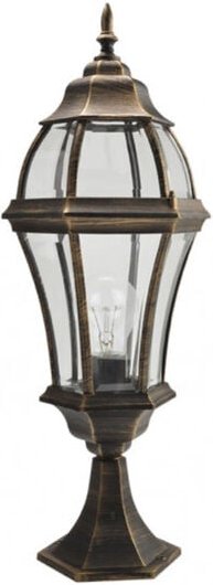 Fabrilamp - becrux aluminium außenwandleuchte 1xe27 schwarz/gold 64,5x21x21 cm ip44