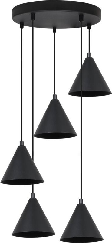 Soho Hängelampe Schwarz 5pl 14cm E14