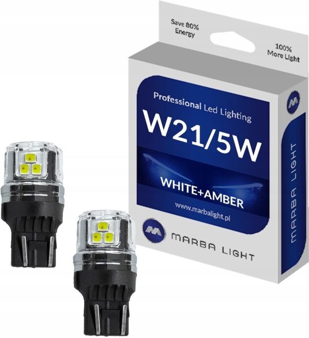 Glühbirnen W21/5 7443 LED WEISS POM USA ML4G7443