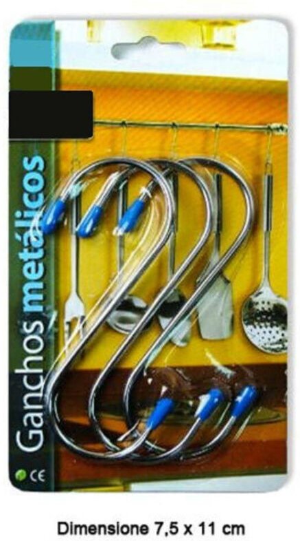 Trade Shop Traesio - Trade Shop - ganci gancio forma di s in acciaio set von 3 pezzi 7.5 x 11 cm -