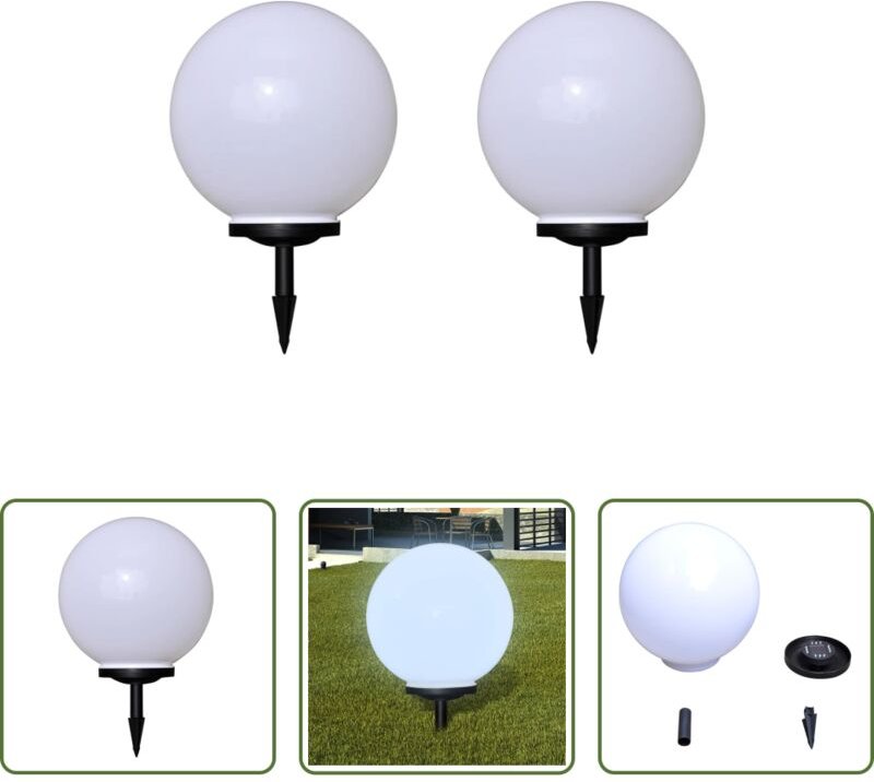 vidaXL Gartenbeleuchtung - Wegeleuchten 2 Stk. LED 40 cm mit Erdspieß