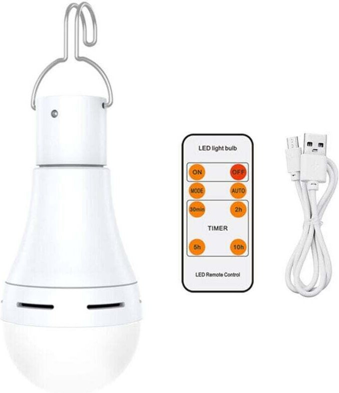 USB-wiederaufladbare Glühbirne mit Fernbedienung, 7-W-LED-Batteriebetriebene Glühbirne, E27-Fassung, Touch-Dimmfunktion ...