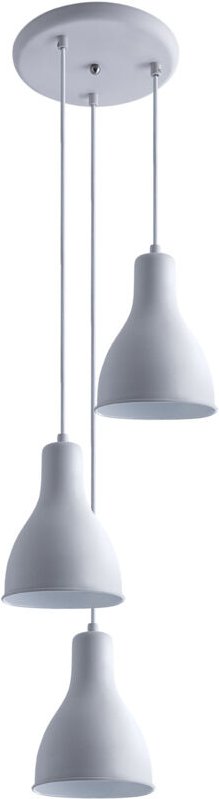 Pendelleuchte Hängelampe Esszimmer Küchenlampe Hängend Esstischlampe E27 Weiß, 3-flammig + A60 Bernstein 300 Lumen - Pac...