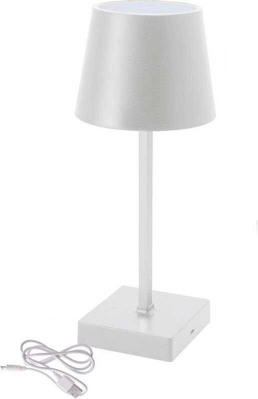 Spetebo - led Akku Tischleuchte warm weiß - weiß / wiederaufladbar - Touch Leuchte Nachttischlampe Schreibtischlampe Dek...