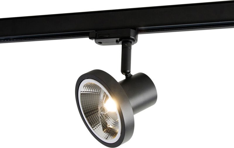 Moderner Schienenstrahler schwarz für 3-Phasen-Schienensystem GU10 111 mm - 3-Phasen Jeany