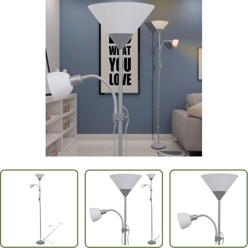 Leselampe - Stehlampe Grau