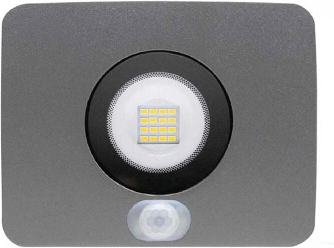 7hsevenon - SevenOn 10W Ultraslim led Außenfluter IP65 mit Dämmerungssensor und einstellbarer Bewegung, Aluminium, 4000K...