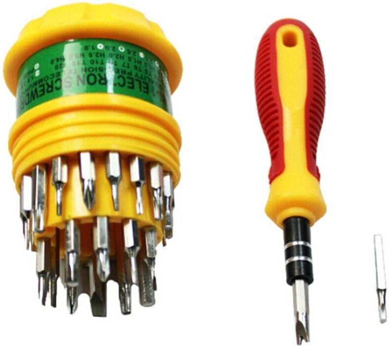 Trade Shop - SET MIT 31 AUSTAUSCHBAREN PRÄZISIONS-TORX-SCHRAUBENDREHERN FÜR PC-UHREN -