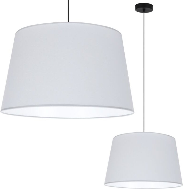 Gaja Cone Hängelampe Schwarz 1 Flacher Hellgrauer Lampenschirm 44cm