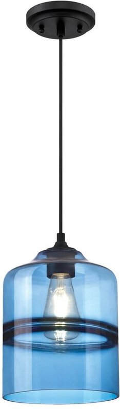 Pendelleuchte Soren Schwarz / Saphir
