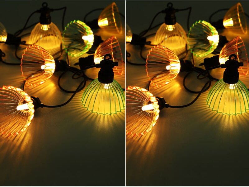 Meinewunschleuchte - 2er Set Solarbetriebene led Outdoor Lichterkette mit 10 bunten Schirmen, 3,6 m