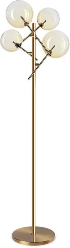 Equinoxe Stehlampe mit 4 Lichtern und mehreren Armen, Schirm bernsteinfarben - Ideal Lux