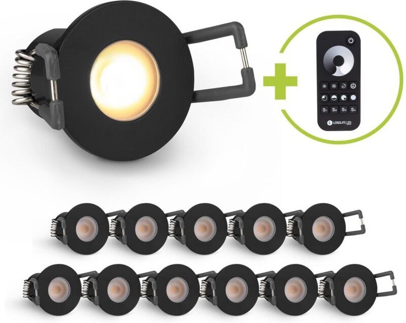 Einbaustrahler Mini Livorno 3W 2700K IP65 - Farbe: schwarz matt - Anzahl: 12x