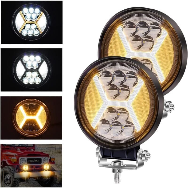 LED-Arbeitsscheinwerfer, 2 Stück, LED-Scheinwerfer, Spot-Flutlicht, Kombi-Leuchten, 12 V, 24 V, Offroad-Fahrnebelscheinw...