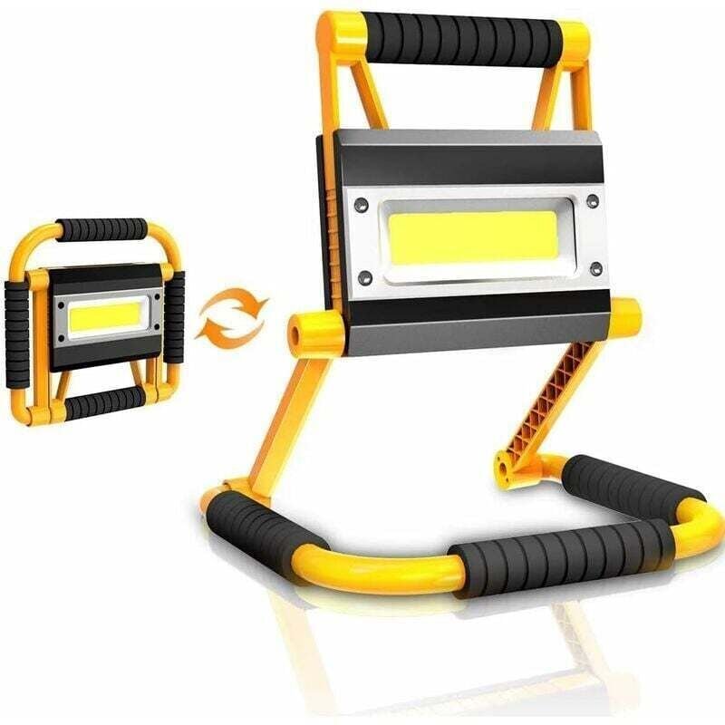 Wiederaufladbare 20-W-LED-Arbeitsleuchte, tragbarer 4400-mAh-LED-Fluter, Baustellenleuchte mit USB-Anschluss, 360°-Notli...