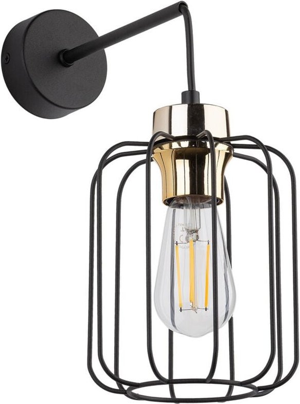 TK Galaxy Ovale Drahtrahmen-Wandleuchte Schwarz 1xE27