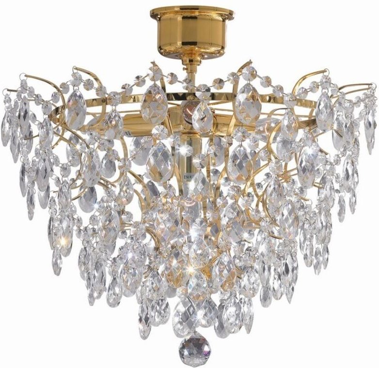 Markslojd - rosendal - 4 Light Crystal Semi Flush Deckenleuchte Gold, E14