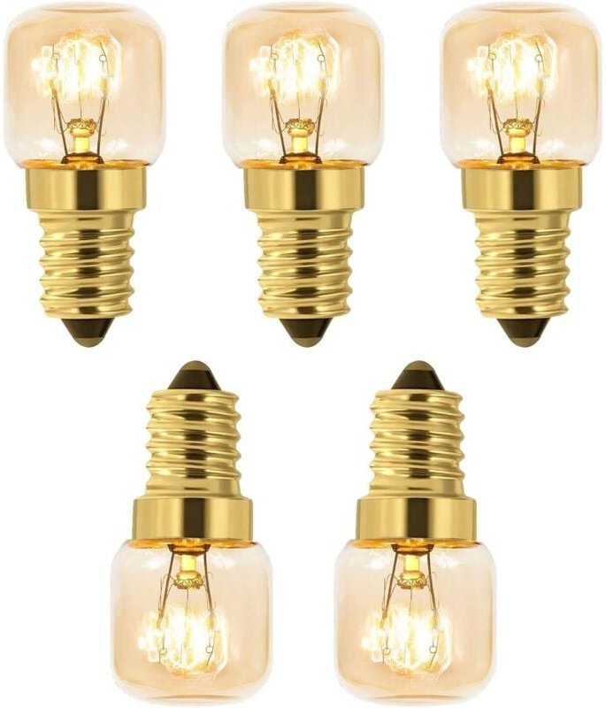 Ahlsen - 5er-Pack Salzbirnen, 15 w, warmweiße Glühlampe, Wechselstrom 230 v, 15-W-Ofenbirne, für Ofen, Kühlschrank, Salz...