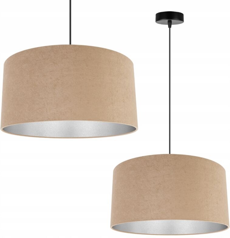 Hängelampe, Deckenleuchter, Chrom, Samtlampenschirm