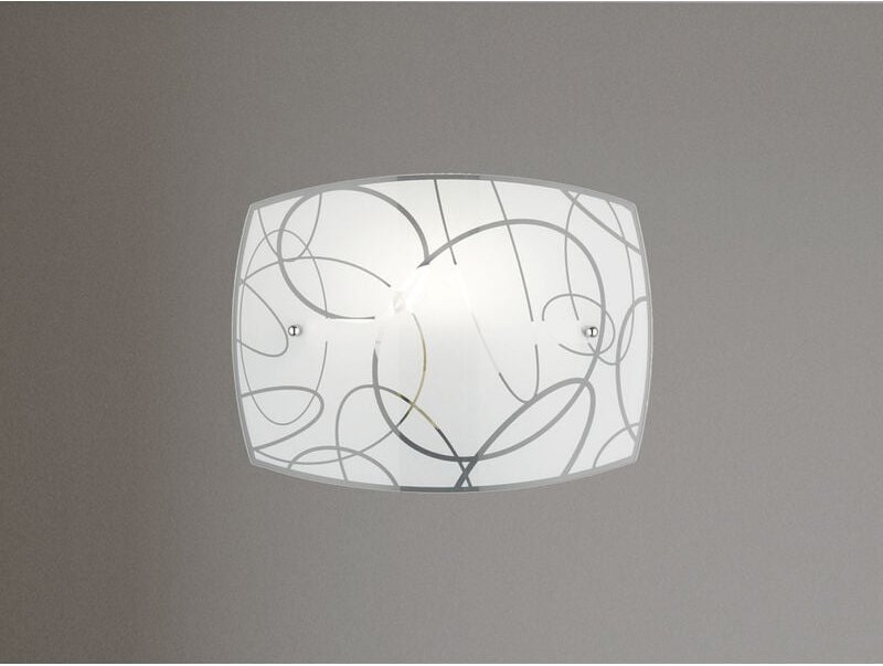 Exklusive led Wandleuchte dimmbar Glasschirm in weiß mit dezentem Dekor, b: 30cm