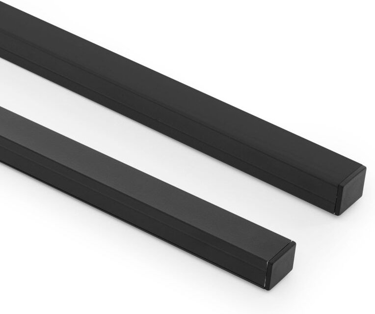 Aluminiumprofil Aufbau für LED Streifen bis 15 mm mit durchgehender Abdeckung Schwarz 2 m Schwarz transluzent