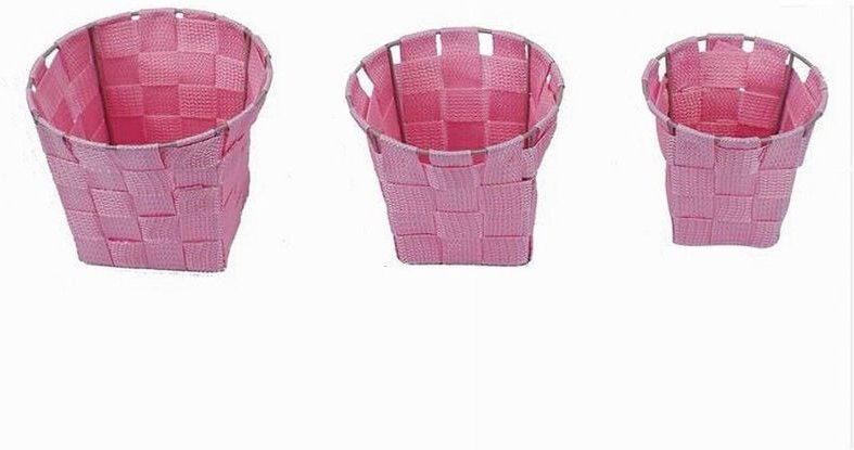 Trade Shop Traesio - Trade Shop - set 3PZ cestini rotondi portaogetti in tessutututututututno casa cucina 79047 -