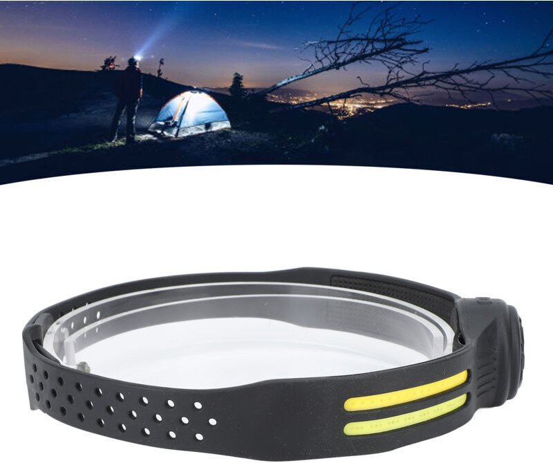 COB-LED-Stirnlampe, 6 Beleuchtungsmodi, 360-Grad-Drehung, wasserdicht, Bewegungssensor, Stirnlampe für Laufen im Freien,...