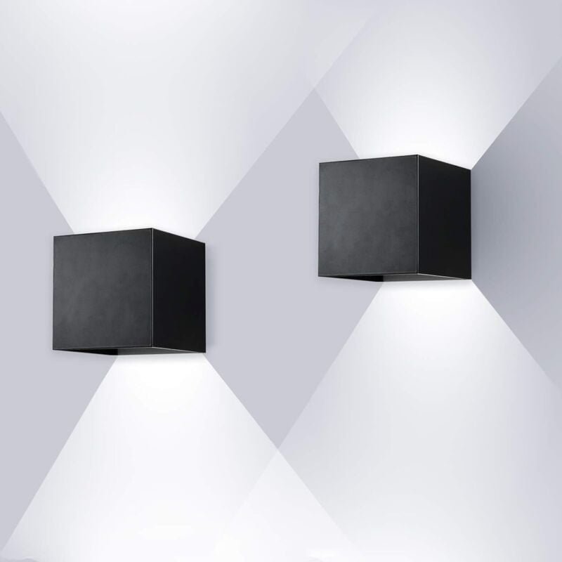 Vtizikl ENCOFT 2pcs 12W Applique Murale Interieur Exterieur COB LED, Éclairage Luminaire Murale en Aluminium IP67 Imperm...