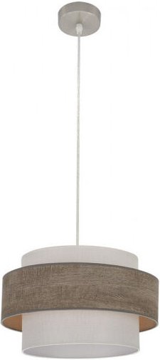 Pendelleuchte myriam 1xe27 nickel/holz grau regx40x40 cm