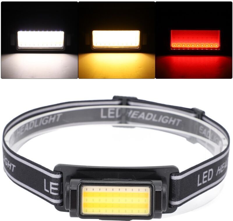 Multifunktionale, wasserdichte, per USB aufladbare Stirnlampe mit verstellbarem Kopfband zum Nachtangeln und Radfahren