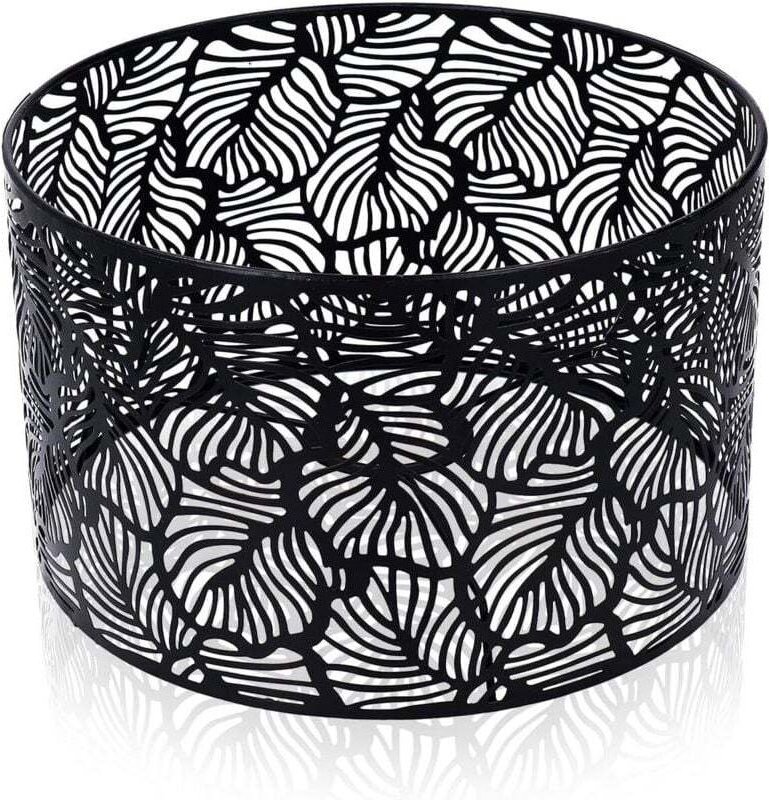 Lampenschirm für E14- und E27-Fassungen, 25 x 16 cm, Schwarz, Moderner Universal-Trommellampenschirm mit Wärmeableitung