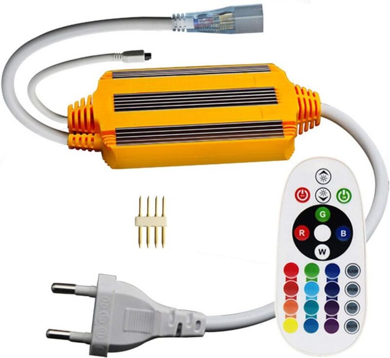 220-V-Netzteil-Transformator für 5050 RGB-LED-Streifen, IP68 wasserdicht, mit 24-Tasten-Infrarot-Fernbedienung, NUR Tran...