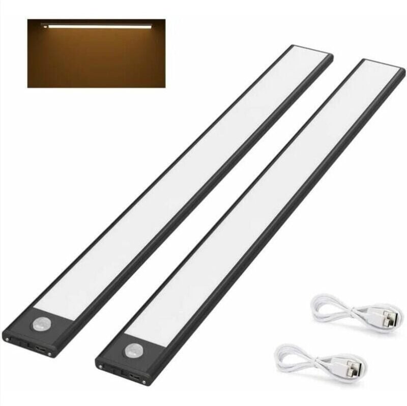 LED-Schrankleuchte PCS, 40 cm, kabellos, per USB wiederaufladbar, magnetisch, Bewegungsmelder, 3 Beleuchtungsmodi, tragb...