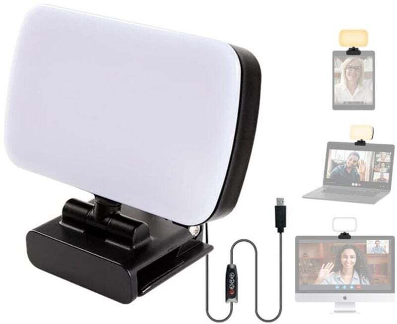 USB-LED-Streaming-Lampe – verstellbares 3-farbiges Schreibtischlicht – 120 LEDs mit Clip für PC, Videokonferenzen, Gamin...