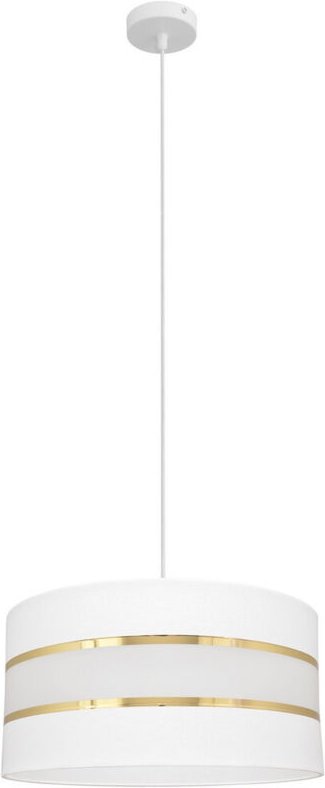 Helen Zylindrische Pendel-Deckenleuchte Weiß, Gold 40cm - Helam