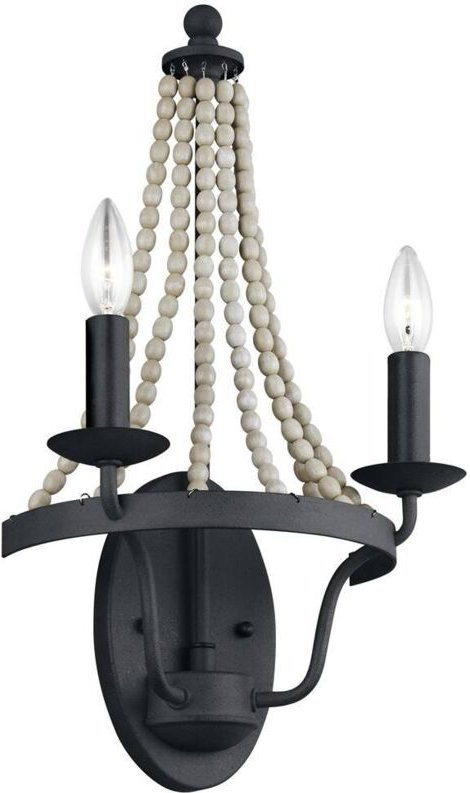 Elstead Feiss Nori Kerzenwandlampe Dunkel verwittertes Zink mit Treibholzgrau