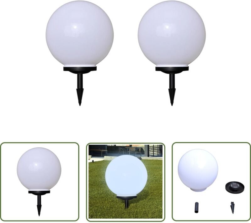 Wegeleuchten 2 Stk. led 40 cm mit Erdspieß - led Solarleuchte - Gartenleuchte - Outdoor Beleuchtung - Wegleuchtern - Ter...