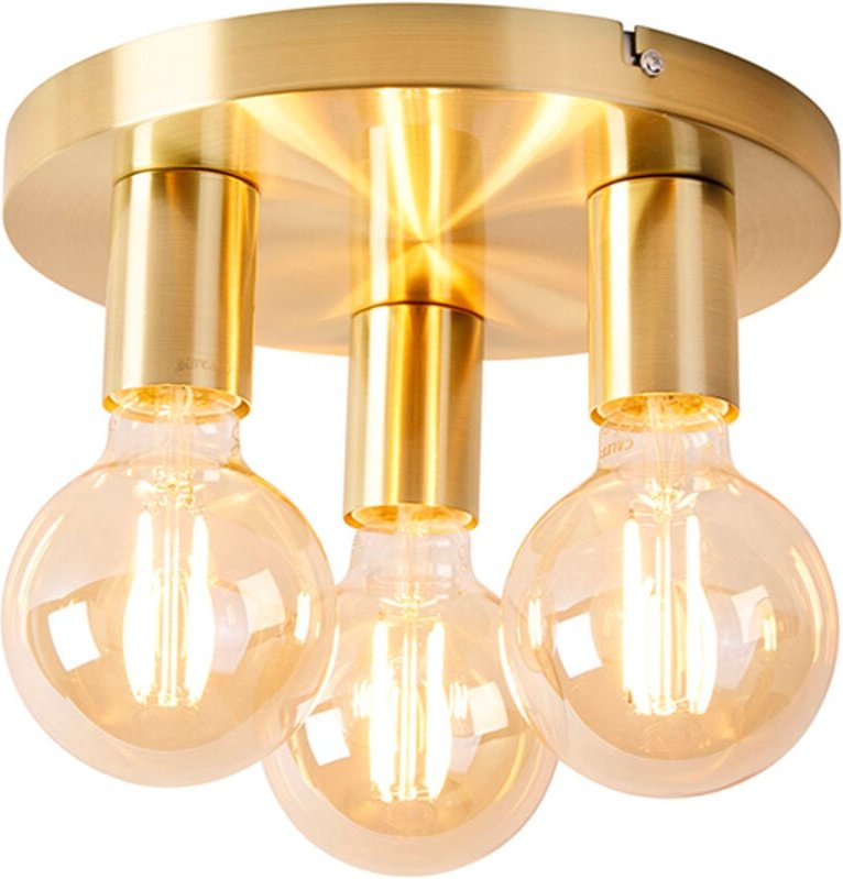 Smarte Deckenleuchte Gold rund inkl. 3 WiFi G95 - Facil