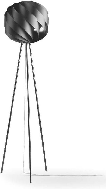 Linea Zero - Dreibein-Stehlampe aus schwarzem Metall Cm. 40 x 163 h