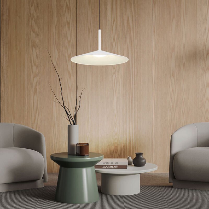 Led Pendelleuchte Hängelampe Höhenverstellbar Esszimmerleuchte hängend weiß, Metall Acryl, 18W 980Lm neutralweiß, DxH 47...