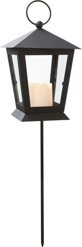 Best Season - Star Trading Laterne Serene, Grablicht, Metall, Schwarz, led, Timer, Gelb, Außenbereich, 40 cm
