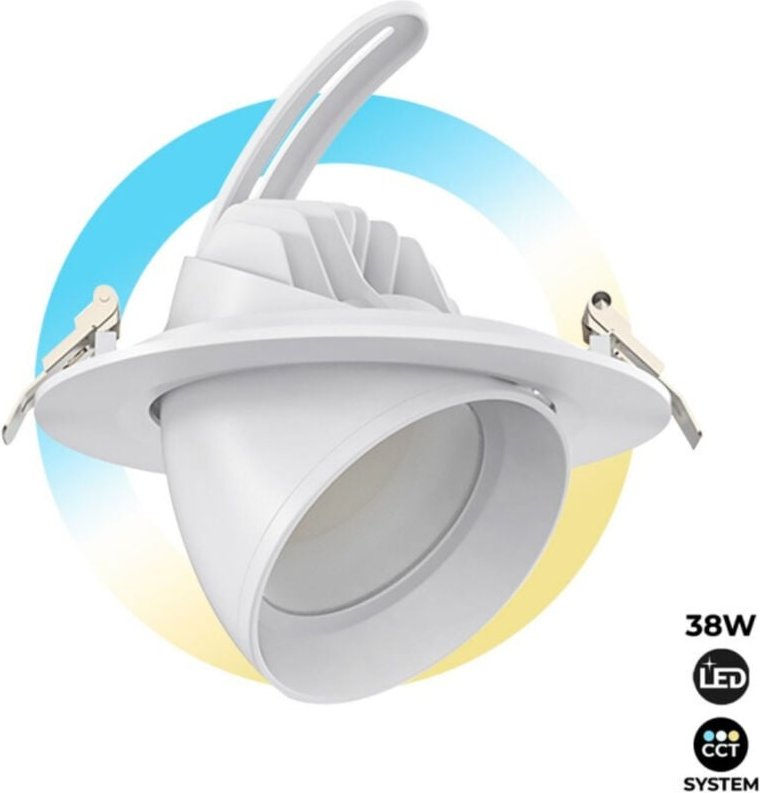 Barcelona Led - Runder schwenkbarer LED-Einbaustrahler - 38W - cct - Weiß - 120°