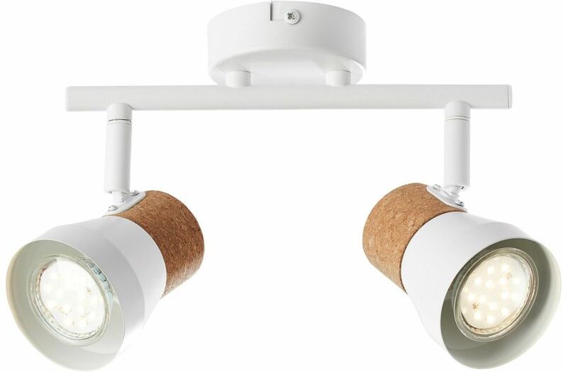 Brilliant - Lampe Moka Spotrohr 2flg weiß matt/braun 2x PAR51, GU10, 10W, geeignet für Reflektorlampen (nicht enthalten)...